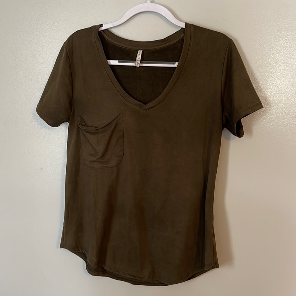 Z Supply suede basic pocket tee